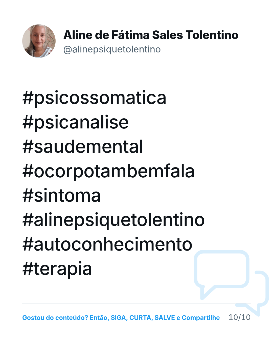 #psicossomatica #psicanalise #saudemental #ocorpotambemfala #sintoma #alinepsiquetolentino #autoconhecimento #terapia