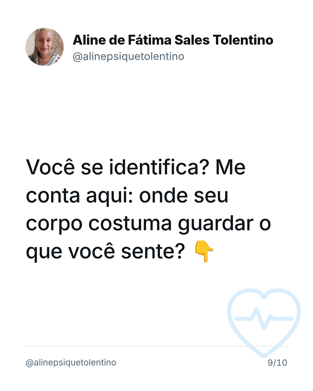 Você se identifica? Me conta aqui: onde seu corpo costuma guardar o que você sente? 👇